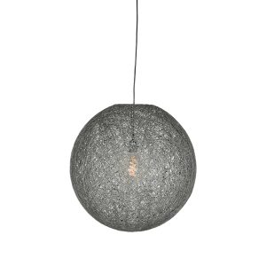 Hanglamp Twist - Grijs - Vlas - M