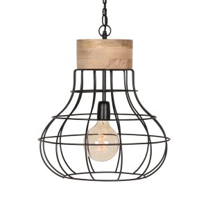 Hanglamp Drop - Zwart - Mangohout
